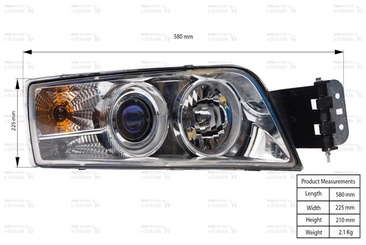 Head Lamp Right Hand Side - TATA PRIMA 2523